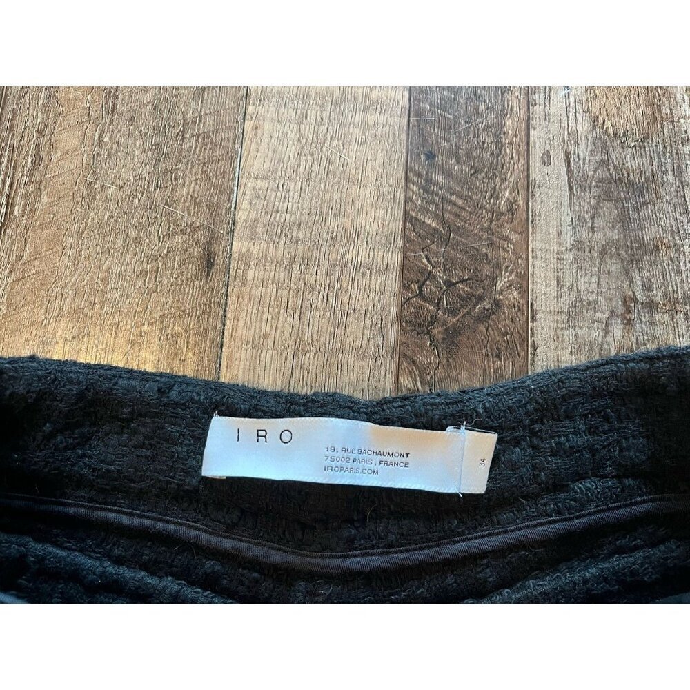 IRO Nannie Belted Bouclé-tweed Shorts Black Size 34 or XS - Picture 6 of 9